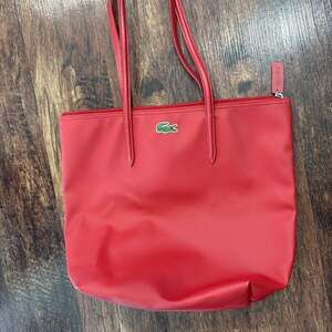 Lacoste Vertical Tote Red EUC